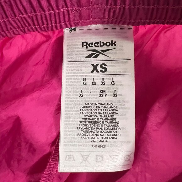 2023 Reebok Retro Style Pink & Black Nylon Parachute Jogger Wind Pants XS - Picture 2 of 12